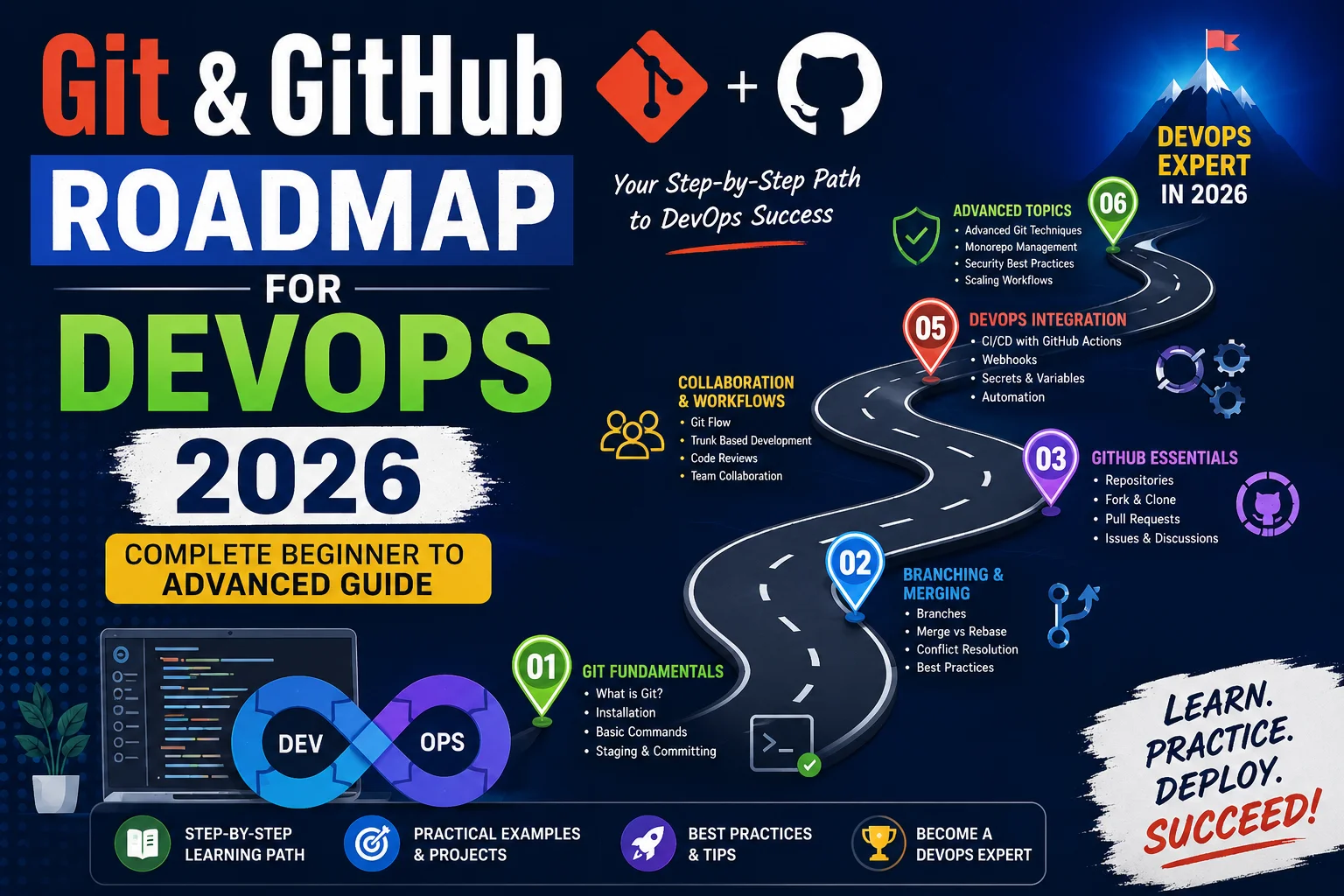 Git & GitHub Roadmap for DevOps 2026: Complete Beginner to Advanced Guide
