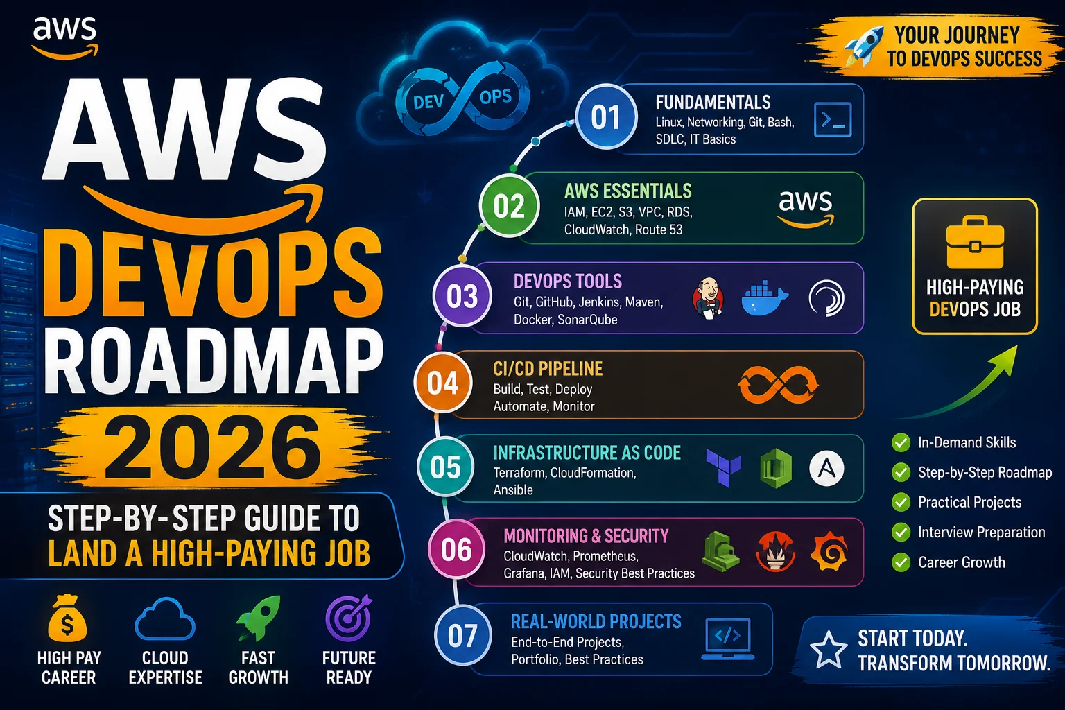AWS DevOps Roadmap 2026: Step-by-Step Guide to Land a High-Paying Job